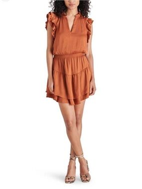 Steve Madden Rust Ruffle Mini Dress